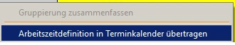Arbeitszeit in den Terminkalnder übertragen